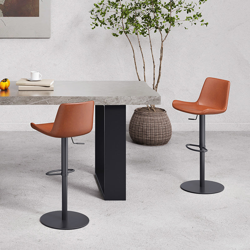 Adjustable Bar Stool Leather Backrest Counter Stool with Swivel Clearhalo 'Bar Furniture' 'Bar Stools' 'bar_stools' 'furn' 'furn_bar_stools' 'Furniture' 'Kitchen & Dining Furniture' 6813389