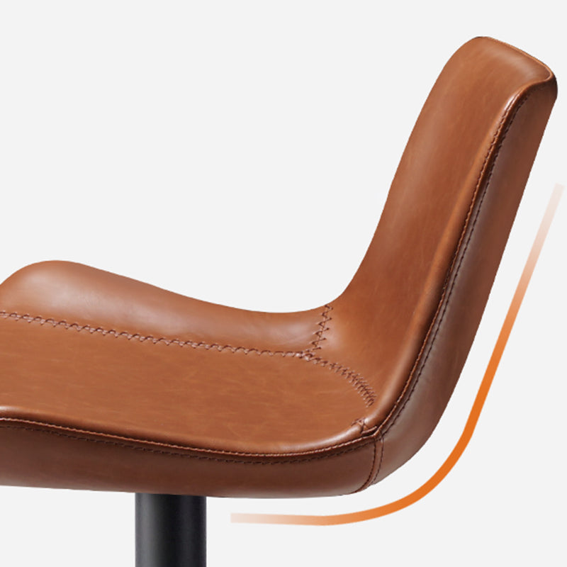 Adjustable Bar Stool Leather Backrest Counter Stool with Swivel Clearhalo 'Bar Furniture' 'Bar Stools' 'bar_stools' 'furn' 'furn_bar_stools' 'Furniture' 'Kitchen & Dining Furniture' 6813397