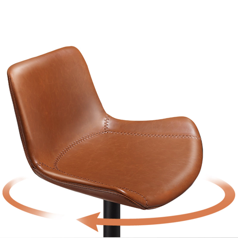 Adjustable Bar Stool Leather Backrest Counter Stool with Swivel Clearhalo 'Bar Furniture' 'Bar Stools' 'bar_stools' 'furn' 'furn_bar_stools' 'Furniture' 'Kitchen & Dining Furniture' 6813399