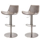 Adjustable Bar Stool Leather Backrest Counter Stool with Swivel Stainless Steel Gray 2 Piece Set Clearhalo 'Bar Furniture' 'Bar Stools' 'bar_stools' 'furn' 'furn_bar_stools' 'Furniture' 'Kitchen & Dining Furniture' 6813402