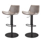 Adjustable Bar Stool Leather Backrest Counter Stool with Swivel Matte Black Gray 2 Piece Set Clearhalo 'Bar Furniture' 'Bar Stools' 'bar_stools' 'furn' 'furn_bar_stools' 'Furniture' 'Kitchen & Dining Furniture' 6813407