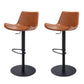 Adjustable Bar Stool Leather Backrest Counter Stool with Swivel Black Brown 2 Piece Set Clearhalo 'Bar Furniture' 'Bar Stools' 'bar_stools' 'furn' 'furn_bar_stools' 'Furniture' 'Kitchen & Dining Furniture' 6813408