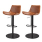 Adjustable Bar Stool Leather Backrest Counter Stool with Swivel Matte Black Brown 2 Piece Set Clearhalo 'Bar Furniture' 'Bar Stools' 'bar_stools' 'furn' 'furn_bar_stools' 'Furniture' 'Kitchen & Dining Furniture' 6813411