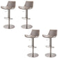 Adjustable Bar Stool Leather Backrest Counter Stool with Swivel Stainless Steel Gray 4 Piece Set Clearhalo 'Bar Furniture' 'Bar Stools' 'bar_stools' 'furn' 'furn_bar_stools' 'Furniture' 'Kitchen & Dining Furniture' 6813412