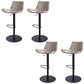 Adjustable Bar Stool Leather Backrest Counter Stool with Swivel Black Gray 4 Piece Set Clearhalo 'Bar Furniture' 'Bar Stools' 'bar_stools' 'furn' 'furn_bar_stools' 'Furniture' 'Kitchen & Dining Furniture' 6813414