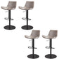 Adjustable Bar Stool Leather Backrest Counter Stool with Swivel Matte Black Gray 4 Piece Set Clearhalo 'Bar Furniture' 'Bar Stools' 'bar_stools' 'furn' 'furn_bar_stools' 'Furniture' 'Kitchen & Dining Furniture' 6813415