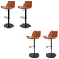Adjustable Bar Stool Leather Backrest Counter Stool with Swivel Black Brown 4 Piece Set Clearhalo 'Bar Furniture' 'Bar Stools' 'bar_stools' 'furn' 'furn_bar_stools' 'Furniture' 'Kitchen & Dining Furniture' 6813416