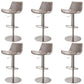 Adjustable Bar Stool Leather Backrest Counter Stool with Swivel Stainless Steel Gray 6 Piece Set Clearhalo 'Bar Furniture' 'Bar Stools' 'bar_stools' 'furn' 'furn_bar_stools' 'Furniture' 'Kitchen & Dining Furniture' 6813420