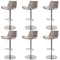Adjustable Bar Stool Leather Backrest Counter Stool with Swivel Silver Gray 6 Piece Set Clearhalo 'Bar Furniture' 'Bar Stools' 'bar_stools' 'furn' 'furn_bar_stools' 'Furniture' 'Kitchen & Dining Furniture' 6813421