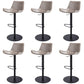 Adjustable Bar Stool Leather Backrest Counter Stool with Swivel Black Gray 6 Piece Set Clearhalo 'Bar Furniture' 'Bar Stools' 'bar_stools' 'furn' 'furn_bar_stools' 'Furniture' 'Kitchen & Dining Furniture' 6813422