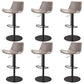 Adjustable Bar Stool Leather Backrest Counter Stool with Swivel Matte Black Gray 6 Piece Set Clearhalo 'Bar Furniture' 'Bar Stools' 'bar_stools' 'furn' 'furn_bar_stools' 'Furniture' 'Kitchen & Dining Furniture' 6813423