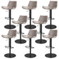 Adjustable Bar Stool Leather Backrest Counter Stool with Swivel Matte Black Gray 8 Piece Set Clearhalo 'Bar Furniture' 'Bar Stools' 'bar_stools' 'furn' 'furn_bar_stools' 'Furniture' 'Kitchen & Dining Furniture' 6813431