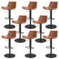 Adjustable Bar Stool Leather Backrest Counter Stool with Swivel Matte Black Brown 8 Piece Set Clearhalo 'Bar Furniture' 'Bar Stools' 'bar_stools' 'furn' 'furn_bar_stools' 'Furniture' 'Kitchen & Dining Furniture' 6813435