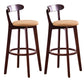 Low Back Dining Stools Industrial Armless Bar Stools with Wood Base