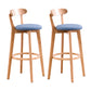 Low Back Dining Stools Industrial Armless Bar Stools with Wood Base