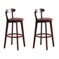 Low Back Dining Stools Industrial Armless Bar Stools with Wood Base