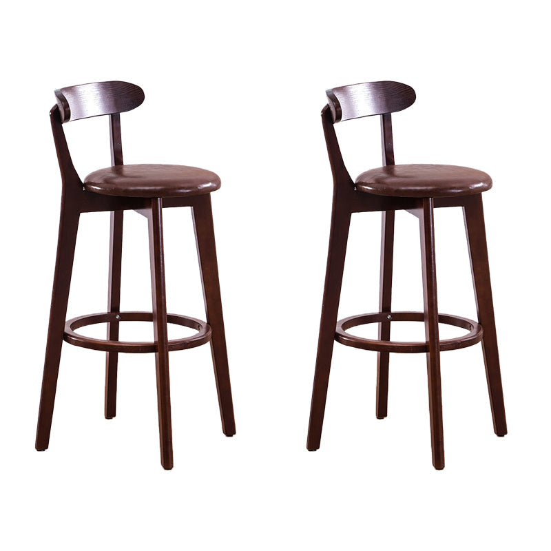 Low Back Dining Stools Industrial Armless Bar Stools with Wood Base