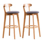 Low Back Dining Stools Industrial Armless Bar Stools with Wood Base