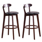 Low Back Dining Stools Industrial Armless Bar Stools with Wood Base