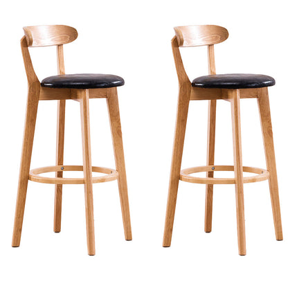 Low Back Dining Stools Industrial Armless Bar Stools with Wood Base
