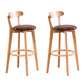 Low Back Dining Stools Industrial Armless Bar Stools with Wood Base