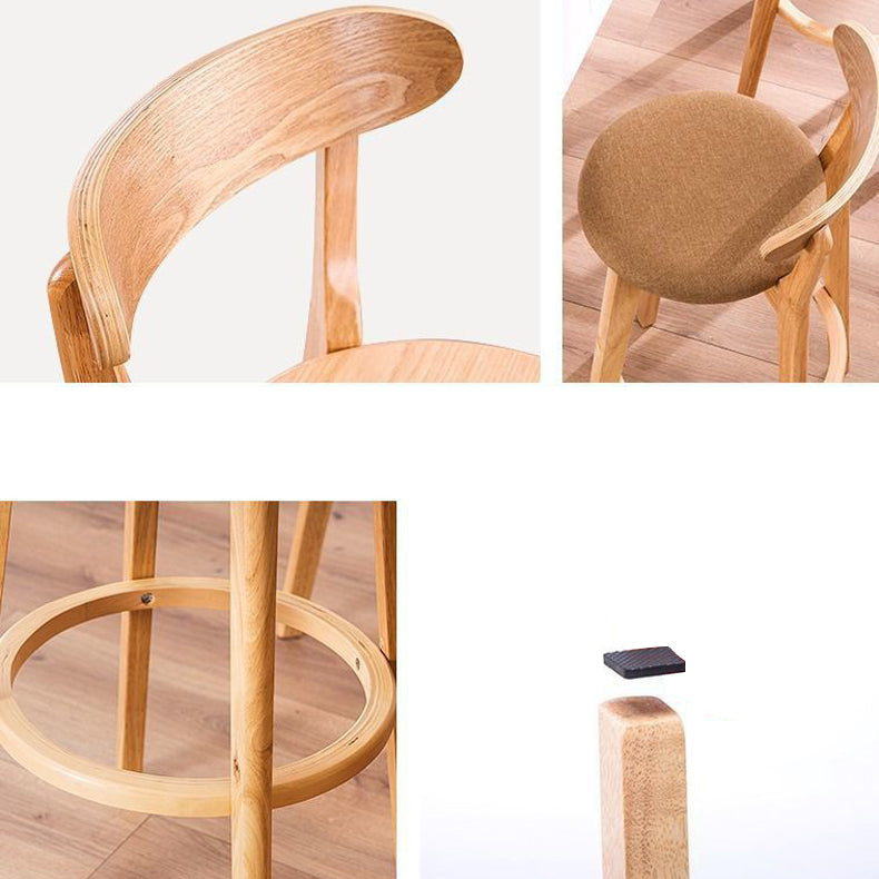 Low Back Dining Stools Industrial Armless Bar Stools with Wood Base