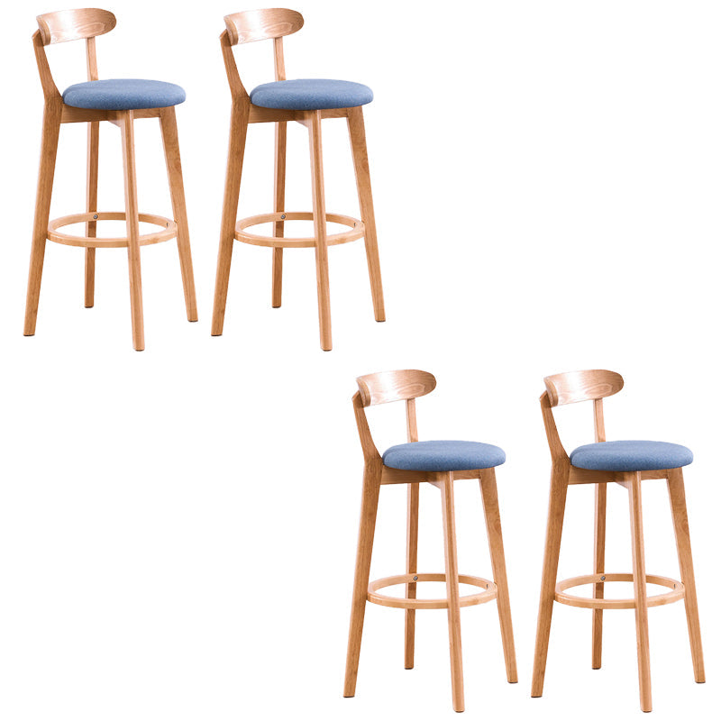 Low Back Dining Stools Industrial Armless Bar Stools with Wood Base