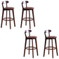 Low Back Dining Stools Industrial Armless Bar Stools with Wood Base