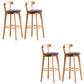 Low Back Dining Stools Industrial Armless Bar Stools with Wood Base