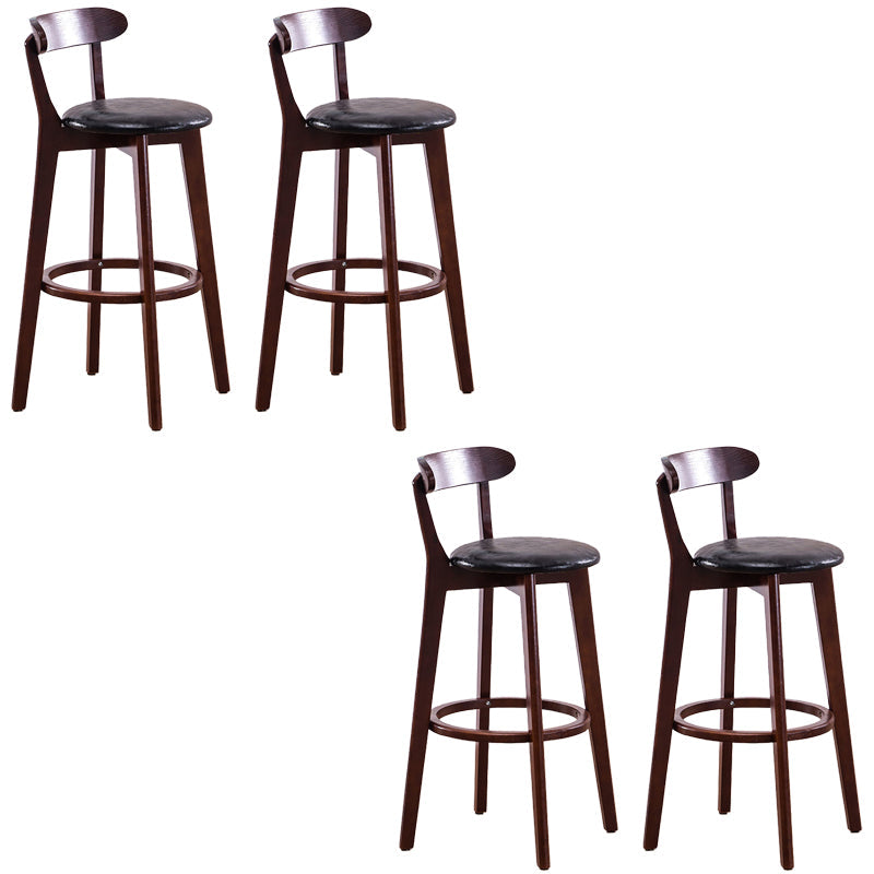 Low Back Dining Stools Industrial Armless Bar Stools with Wood Base