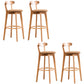Low Back Dining Stools Industrial Armless Bar Stools with Wood Base