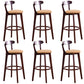 Low Back Dining Stools Industrial Armless Bar Stools with Wood Base