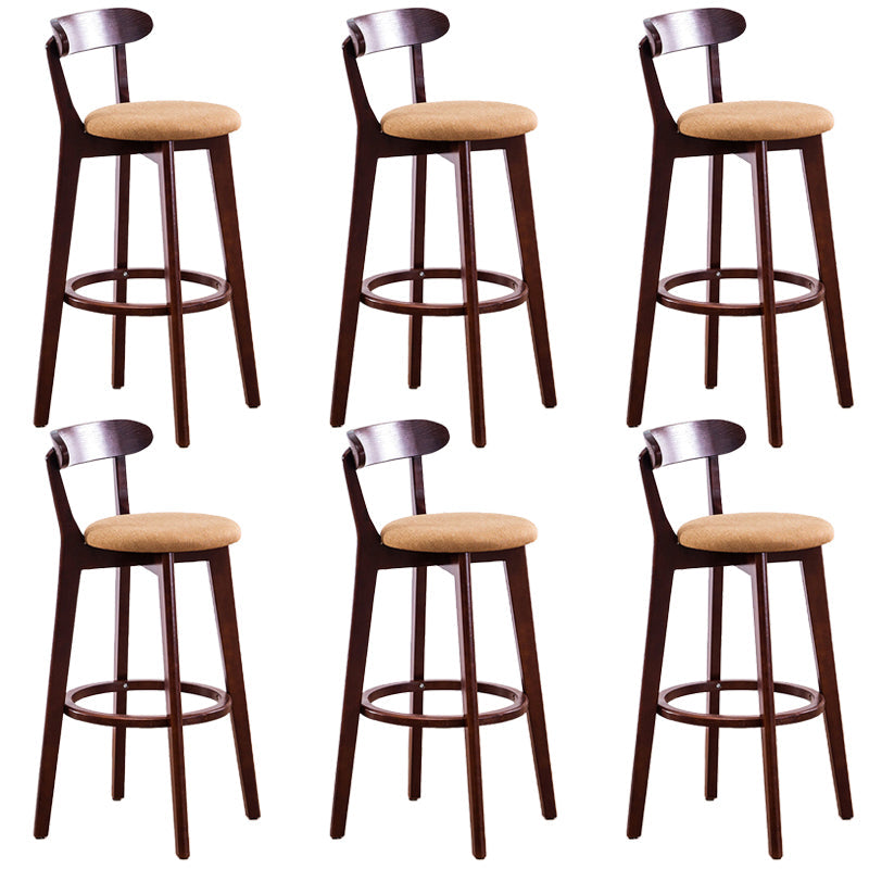 Low Back Dining Stools Industrial Armless Bar Stools with Wood Base