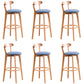 Low Back Dining Stools Industrial Armless Bar Stools with Wood Base