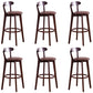 Low Back Dining Stools Industrial Armless Bar Stools with Wood Base