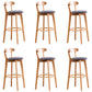 Low Back Dining Stools Industrial Armless Bar Stools with Wood Base