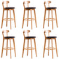Low Back Dining Stools Industrial Armless Bar Stools with Wood Base
