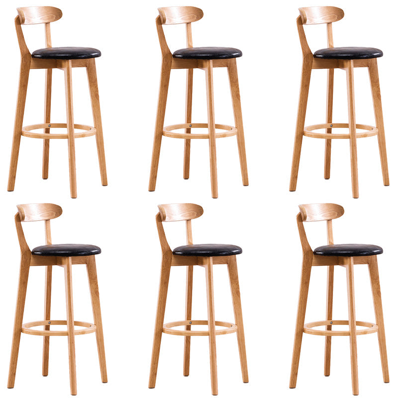 Low Back Dining Stools Industrial Armless Bar Stools with Wood Base