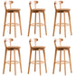 Low Back Dining Stools Industrial Armless Bar Stools with Wood Base