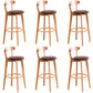Low Back Dining Stools Industrial Armless Bar Stools with Wood Base