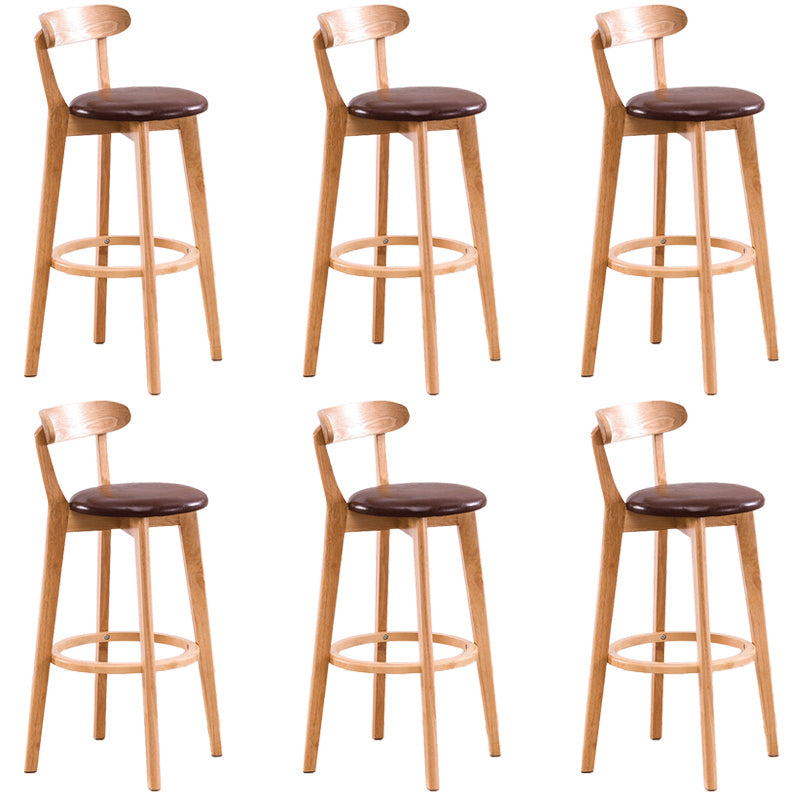 Low Back Dining Stools Industrial Armless Bar Stools with Wood Base
