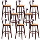 Low Back Dining Stools Industrial Armless Bar Stools with Wood Base