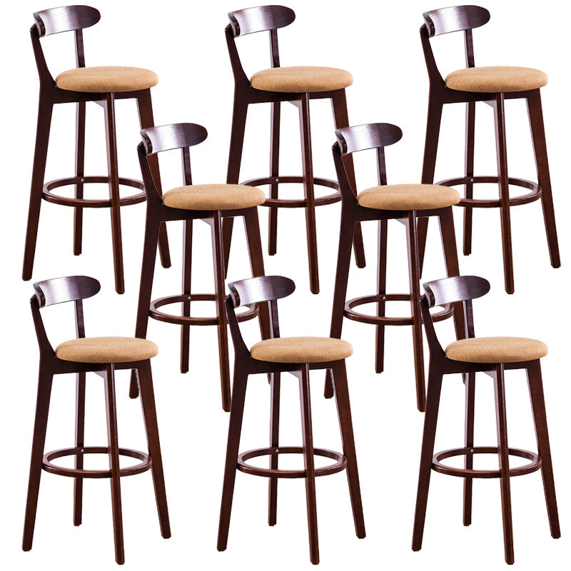 Low Back Dining Stools Industrial Armless Bar Stools with Wood Base