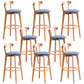 Low Back Dining Stools Industrial Armless Bar Stools with Wood Base