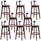 Low Back Dining Stools Industrial Armless Bar Stools with Wood Base