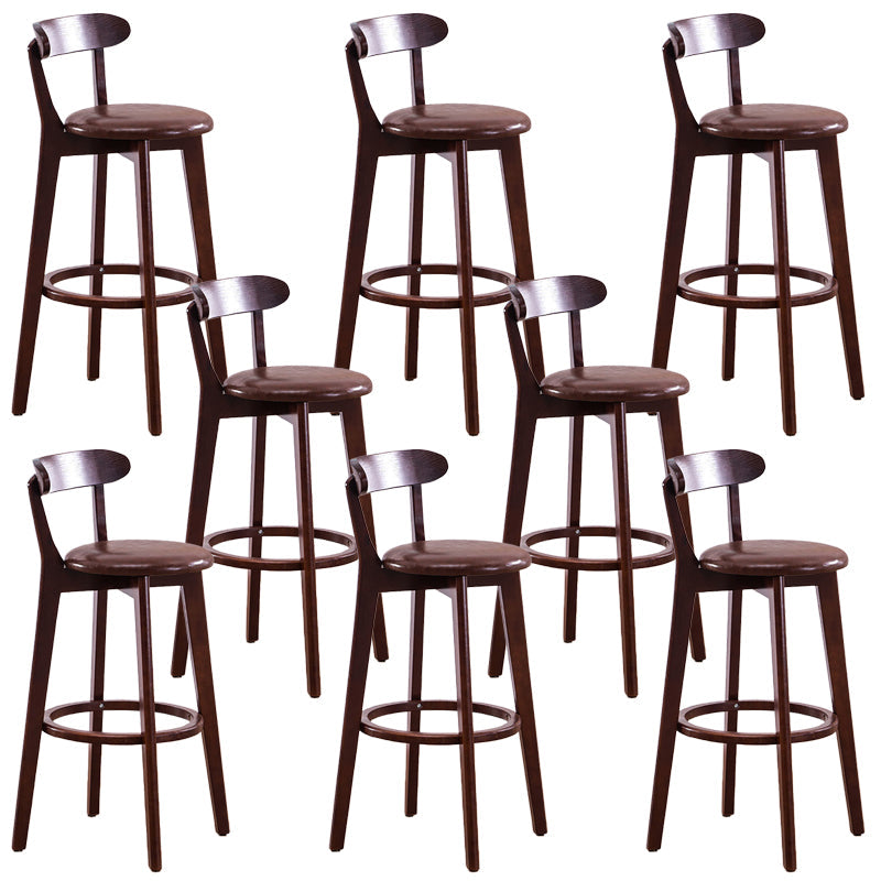 Low Back Dining Stools Industrial Armless Bar Stools with Wood Base