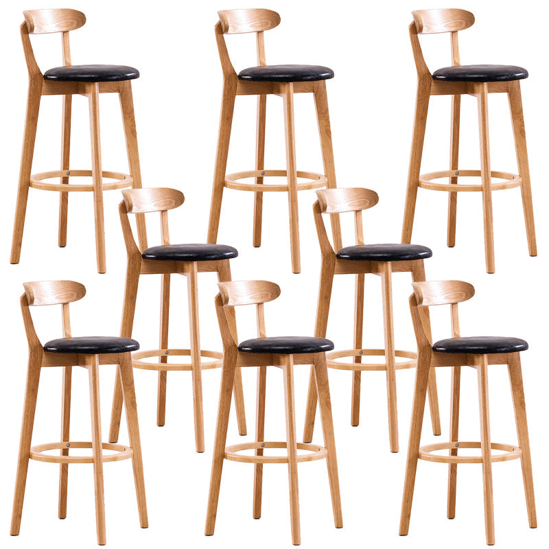 Low Back Dining Stools Industrial Armless Bar Stools with Wood Base