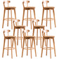 Low Back Dining Stools Industrial Armless Bar Stools with Wood Base