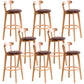 Low Back Dining Stools Industrial Armless Bar Stools with Wood Base