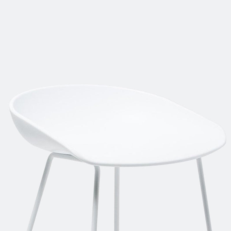 Sgabelli da pranzo in plastica contemporanea con poggiapiedi